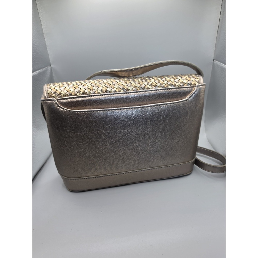 Vintage Gold Coast Collection Metallic Woven Crossbody Shoulder Bag Bronze - Picture 6 of 13